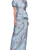 JS Collections JS Collections Daria Floral Puff Sleeve Column Gown - 5