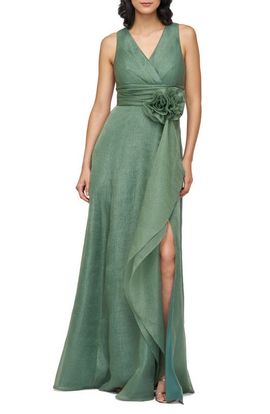 JS Collections JS Collections Della Rosette Detail Sleeveless Organza Gown