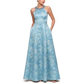 JS Collections JS Collections Donatella Floral Jacquard Gown