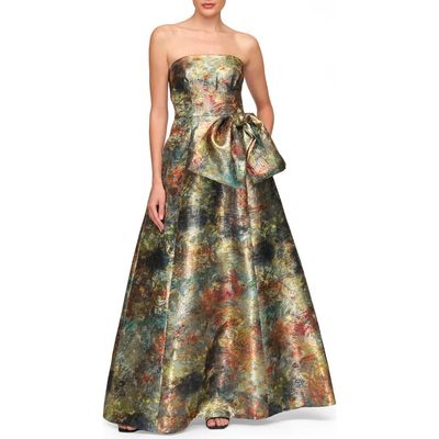 JS Collections JS Collections Mabel Strapless Jacquard Gown