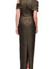 JS Collections JS Collections Peach Asymmetric Column Gown - 2