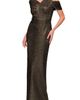 JS Collections JS Collections Peach Asymmetric Column Gown - 3