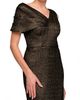 JS Collections JS Collections Peach Asymmetric Column Gown - 4