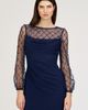 JS Collections JS Collections Risha Metallic Floral Appliqué Detail Long Sleeve Crepe Column Gown - 4