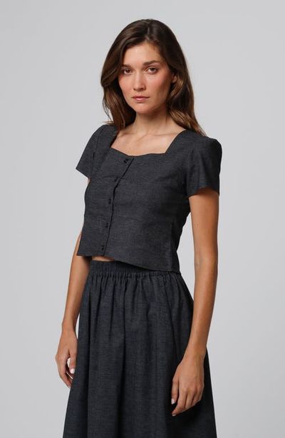 JUANA Juana Hemp Blend Button Front Top