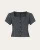 JUANA Juana Hemp Blend Button Front Top - 2
