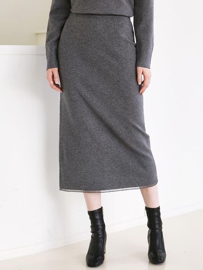 JUARR BANDING Hem Coloring H Line Knit Skirt_3color JFFS