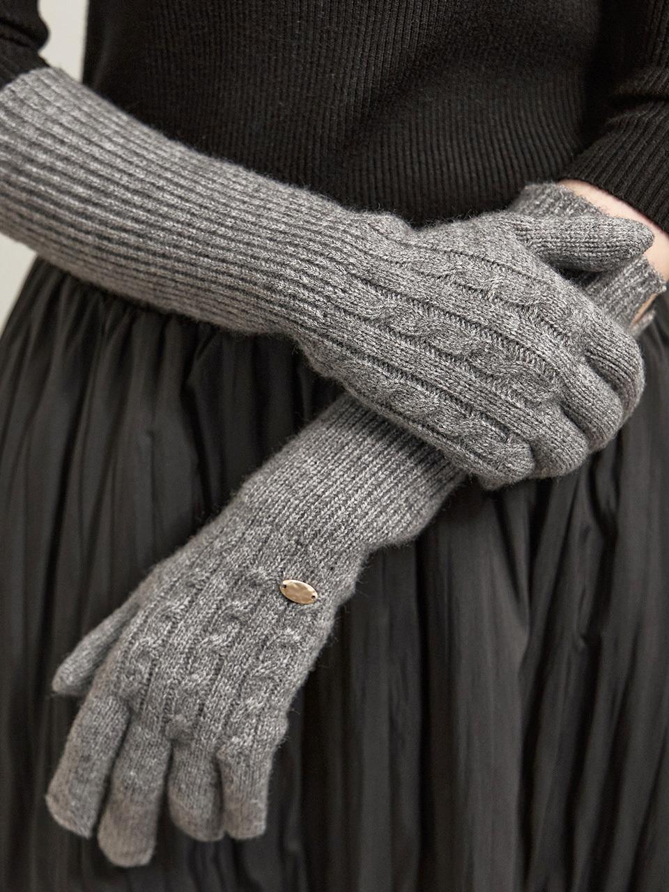 JUARR Cable Knit Fleece Lined Long Gloves (JFWAC404M)