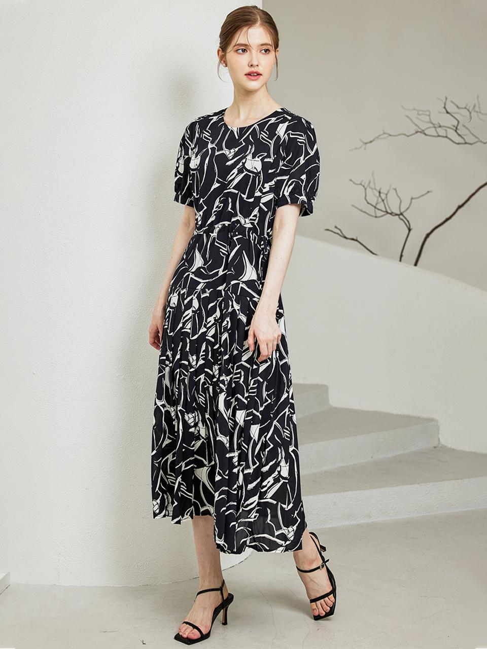 JUARR PATTERN Pleats dress - Black