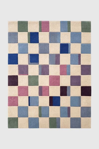 Jubi Rugs Jubi Rugs Jubi Watercolor Checkered Hand Tufted Wool Rug at Urban Outfitters