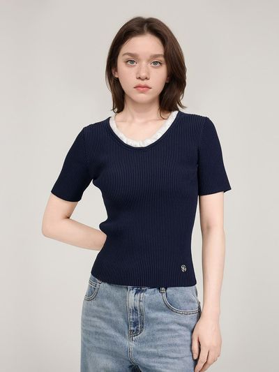 Jucy Judy Frill Knit Pullover (JZKT329B)