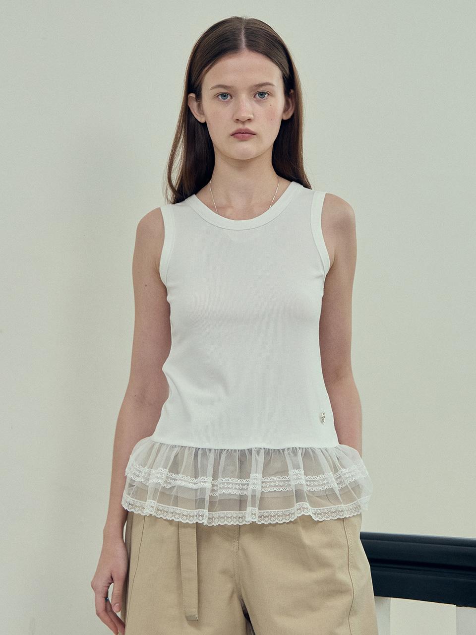 Jucy Judy Lace Frill Sleeveless Top (JZTS029C)