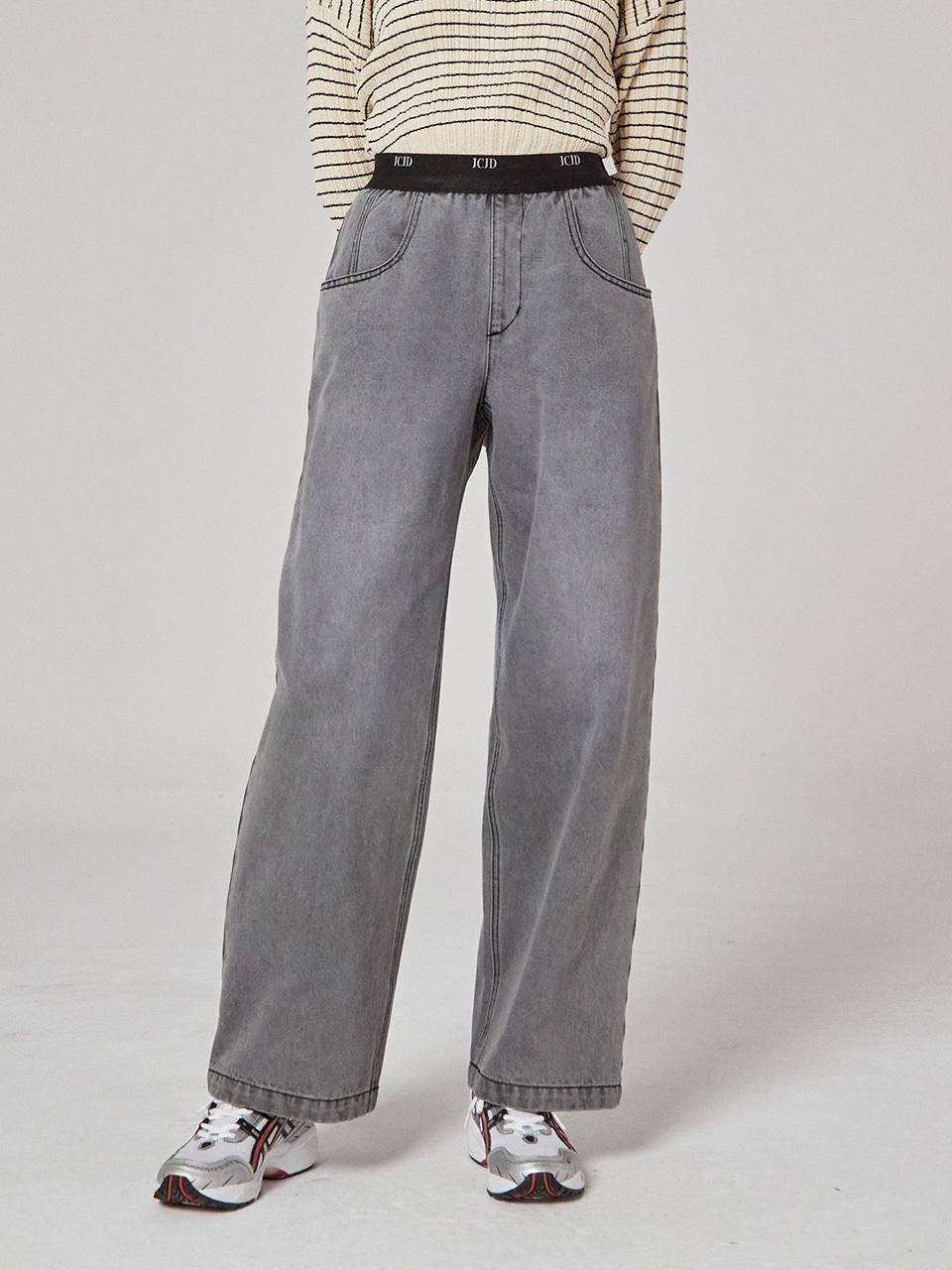 Jucy Judy Lettering banding wide denim pants JYDP02AB