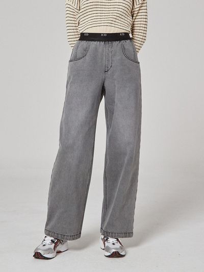 Jucy Judy Lettering banding wide denim pants JYDP02AB