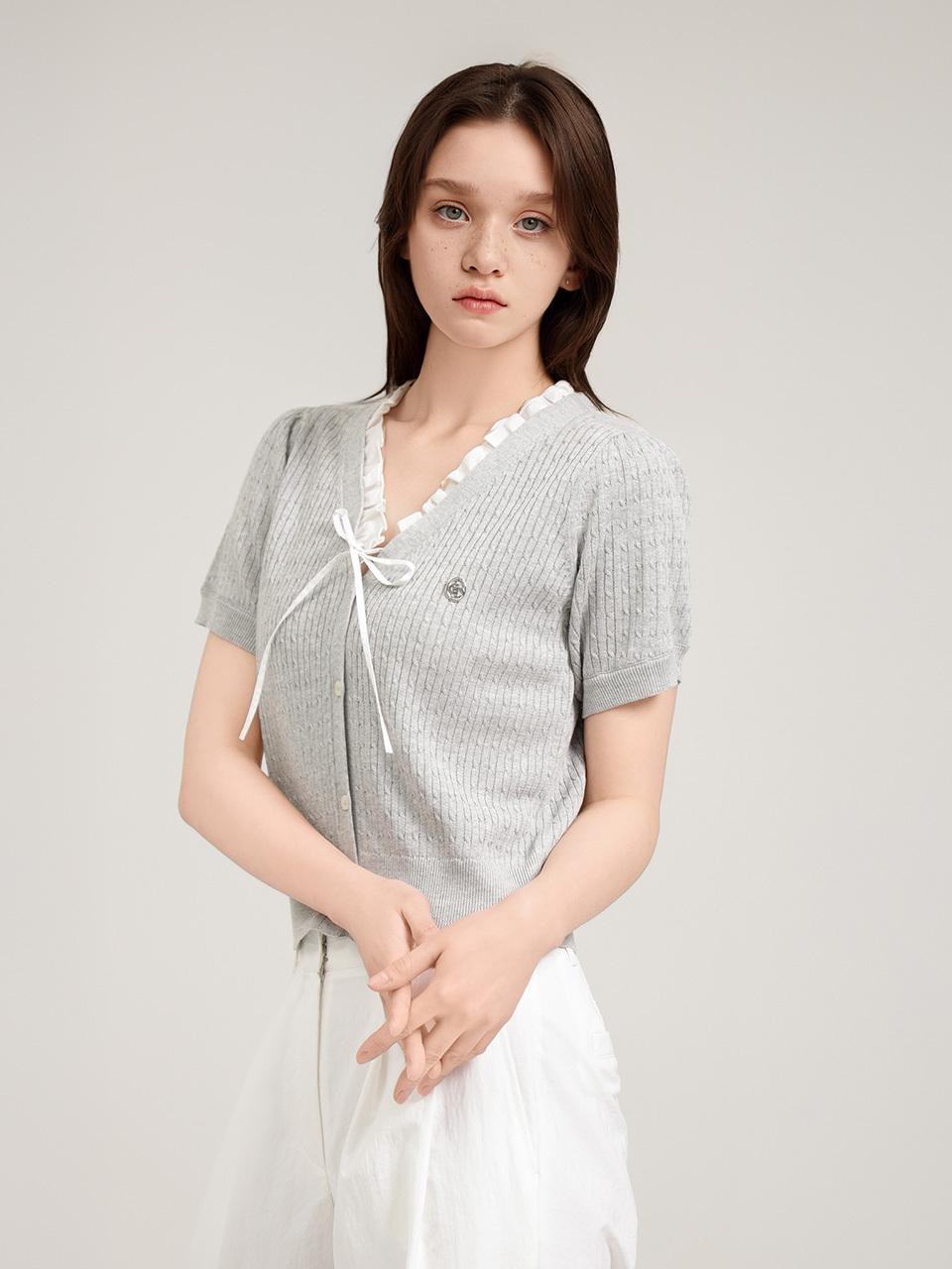 Jucy Judy Ruffle Knit Cardigan (JZKT329A)