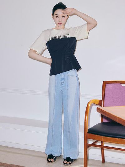 Jucy Judy Unique slit wide denim pants JYDP32AB