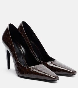 JUDE JUDE Fame 105 croc-embossed leather pumps