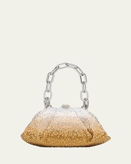 Judith Leiber Couture Gemma Pleated Ombré Crystal Top-Handle Bag