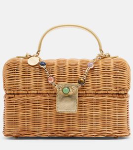 Judith Leiber Couture Judith Leiber Couture Isla embellished wicker top-handle bag