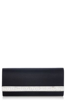 JUDITH LEIBER COUTURE JUDITH LEIBER COUTURE Perry Crystal Bar Satin Clutch