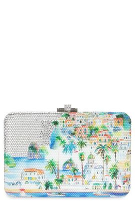 JUDITH LEIBER COUTURE JUDITH LEIBER COUTURE Slim Slide Tropical Crystal Embellished Clutch