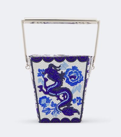 Judith Leiber Couture Judith Leiber Couture Take Out Box Blue Dragon embellished clutch