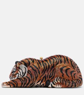 Judith Leiber Couture Judith Leiber Couture Wildcat Small crystal-embellished clutch