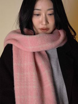 JUDY AND PAUL Cozy Tassel Check Wool Muffler
