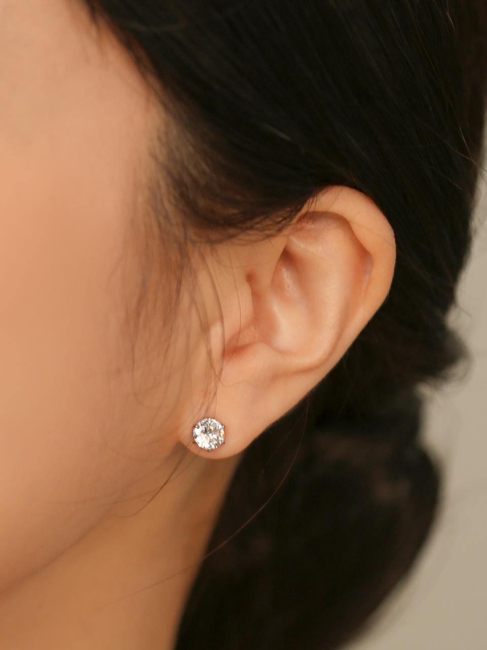 JUDY AND PAUL Dali white crystal earrings