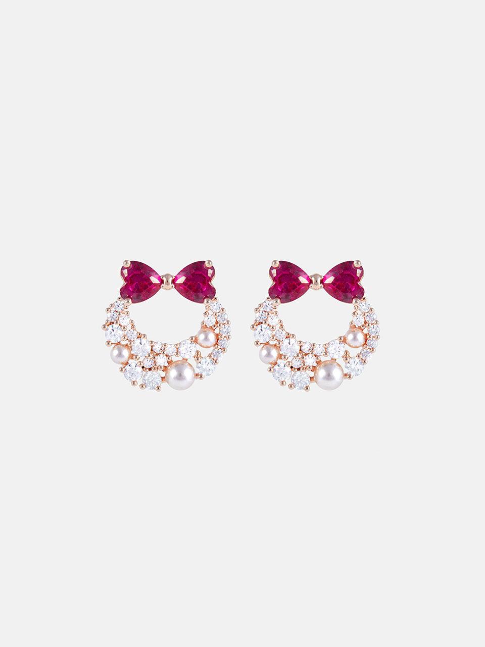 JUDY AND PAUL Diana Colored Ribbon Circle Earrings