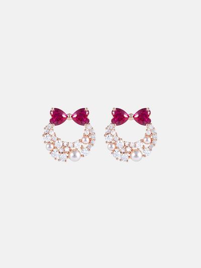 JUDY AND PAUL Diana Colored Ribbon Circle Earrings