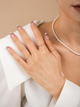 JUDY AND PAUL Mary Wavy Layered Rose Gold Ring Set