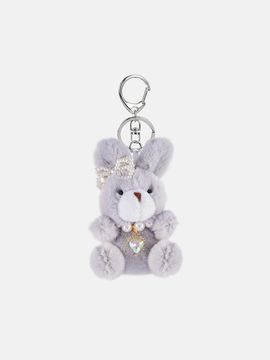 JUDY AND PAUL Pearl Crystal Bunny Plush Keyring