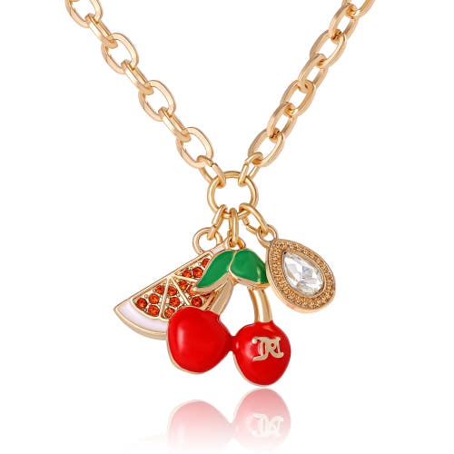 Juicy Couture Juicy Couture Cherry & Watermelon Charm Necklace, 18 + 2''