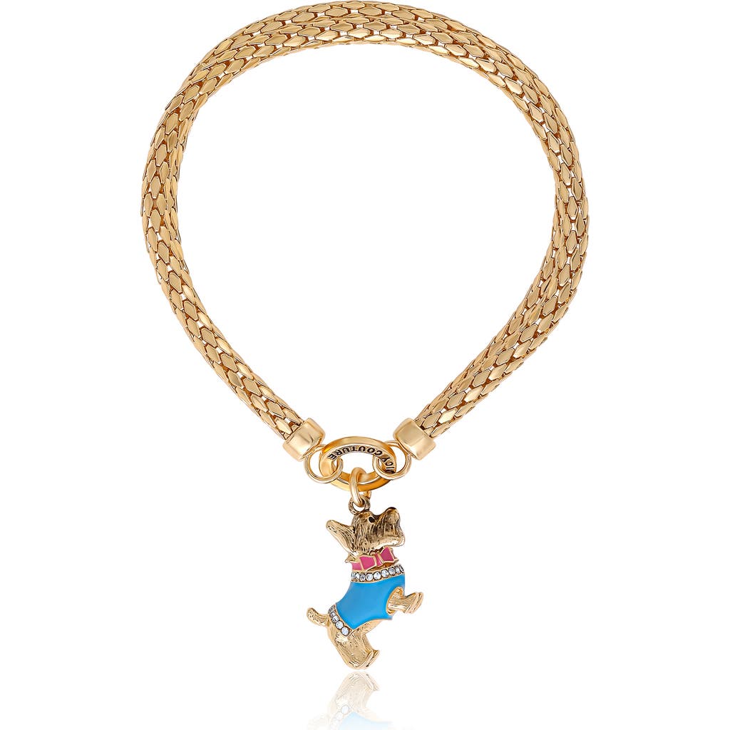 Juicy Couture Juicy Couture Double Chain Bracelet with Blue Dog Charm