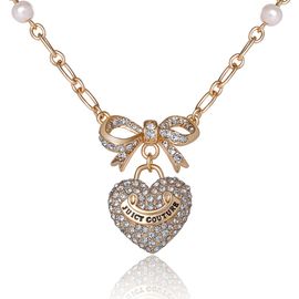 Juicy Couture Juicy Couture Gold-Tone Pearl Heart Pendant Necklace 