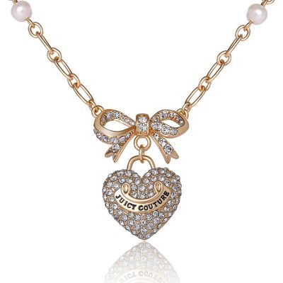Juicy Couture Juicy Couture Gold-Tone Pearl Heart Pendant Necklace 