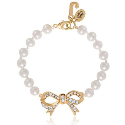 Juicy Couture Juicy Couture Pearl Bracelet with Pave Bow
