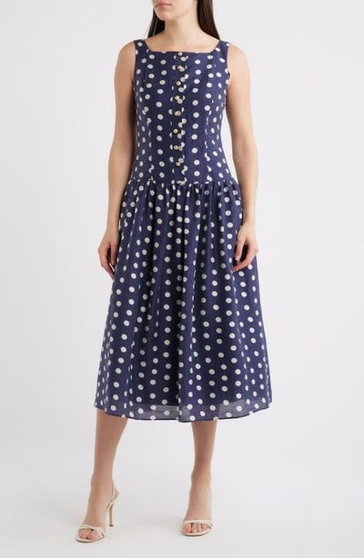 Julia Jordan Julia Jordan Dot Sleeveless Midi Dress