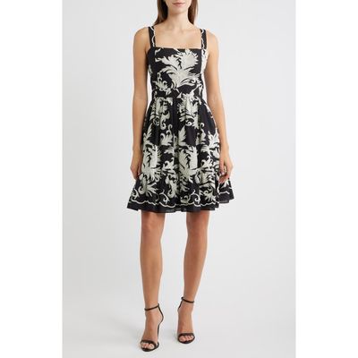 Julia Jordan Julia Jordan Embroidered Cotton Fit and Flare Dress