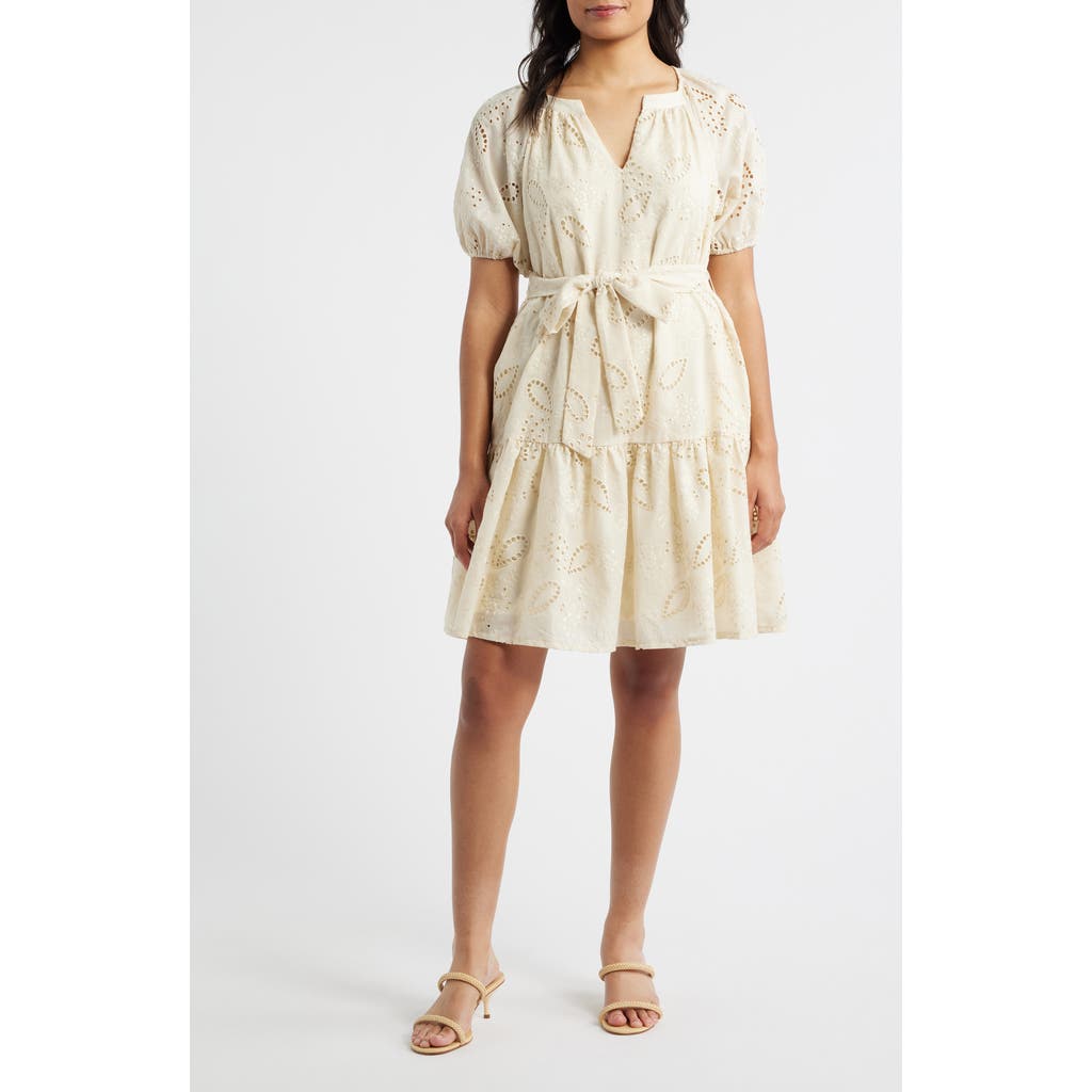Julia Jordan Julia Jordan Eyelet Puff Sleeve Minidress