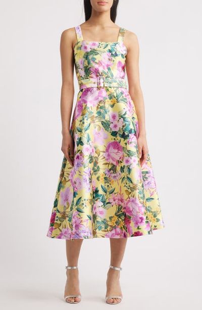 Julia Jordan Julia Jordan Floral Belted Fit & Flare Midi Dress