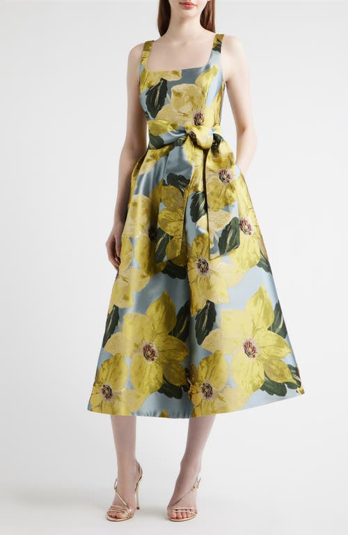 Julia Jordan Julia Jordan Floral Jacquard Midi Cocktail Dress