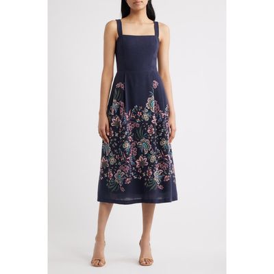 Julia Jordan Julia Jordan Floral Print Sleeveless Midi Dress