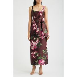 Julia Jordan Julia Jordan Floral Print Sleeveless Satin Gown