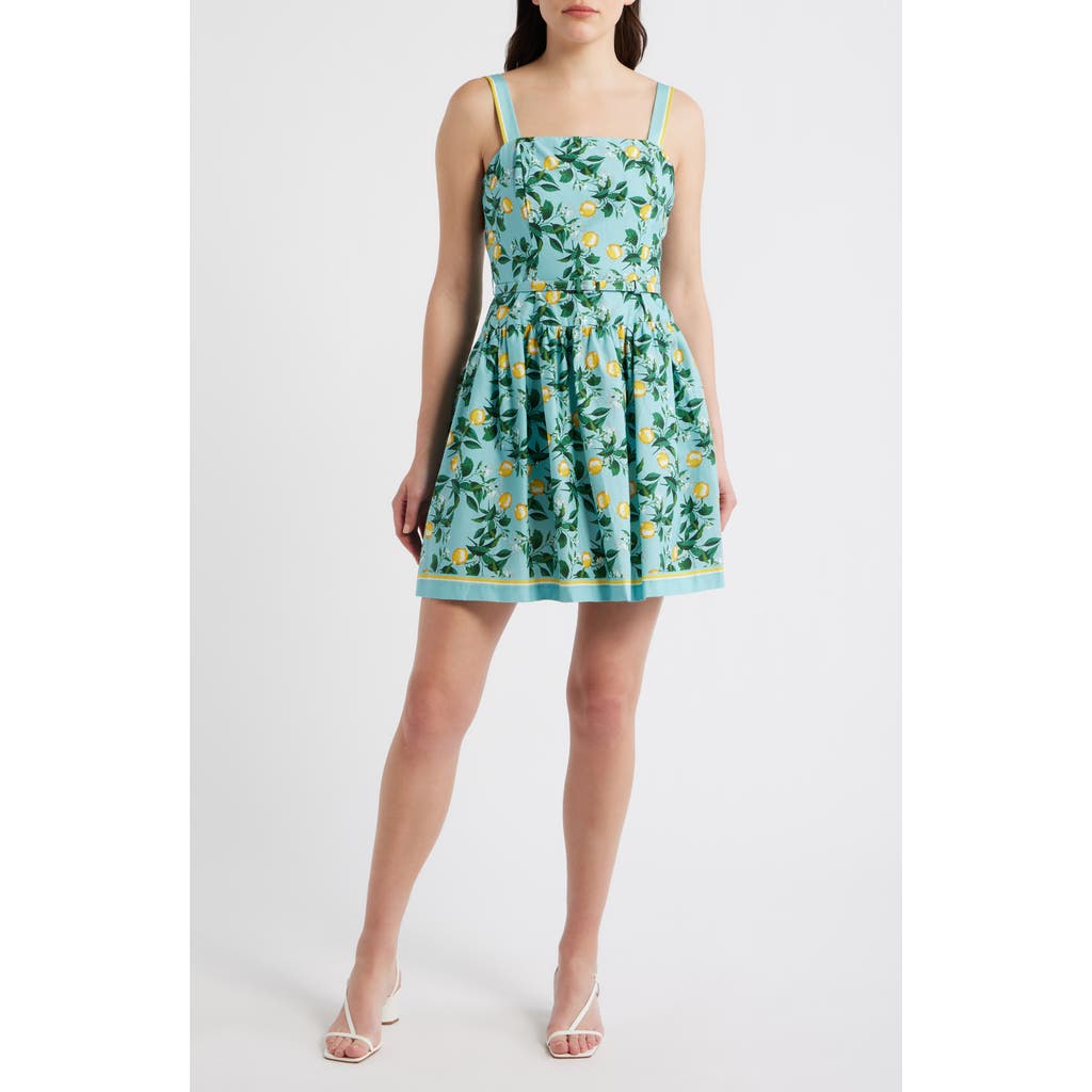 Julia Jordan Julia Jordan Lemon Print Stretch Cotton Minidress