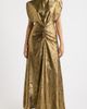 Julia Jordan Julia Jordan Metallic Draped Boat Neck Gown - 1