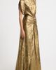 Julia Jordan Julia Jordan Metallic Draped Boat Neck Gown - 3