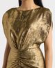 Julia Jordan Julia Jordan Metallic Draped Boat Neck Gown - 4