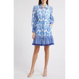 Julia Jordan Julia Jordan Mixed Print Long Sleeve Shirtdress